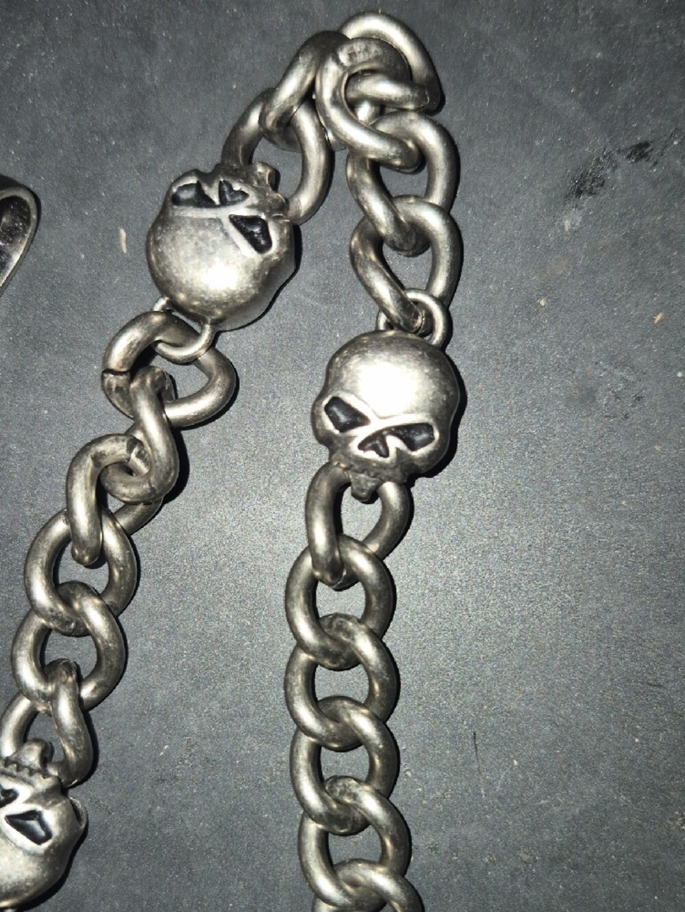 Vintage Silver Skull Chain Wallet Strap for Men - Picture 7 of 9